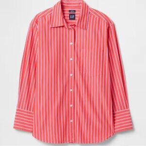 New gap xsp striped organic button down